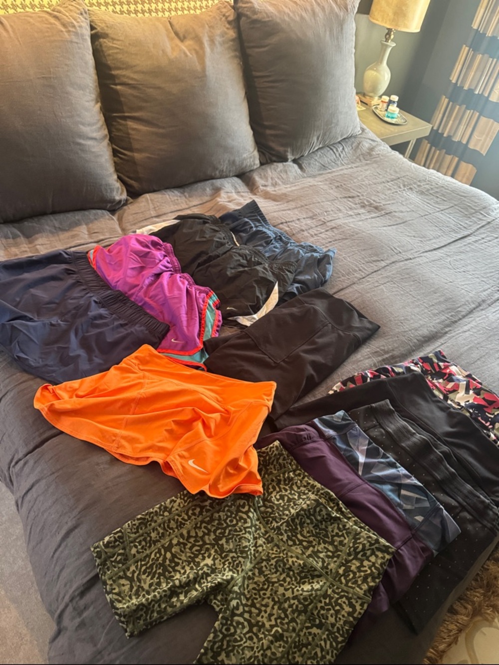 12 Name Brand Athletic Shorts Bundle - Orange, Purple, Black, Navy